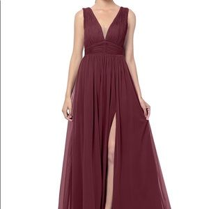 Azazie Pixie Cabernet Bridesmaid Dress